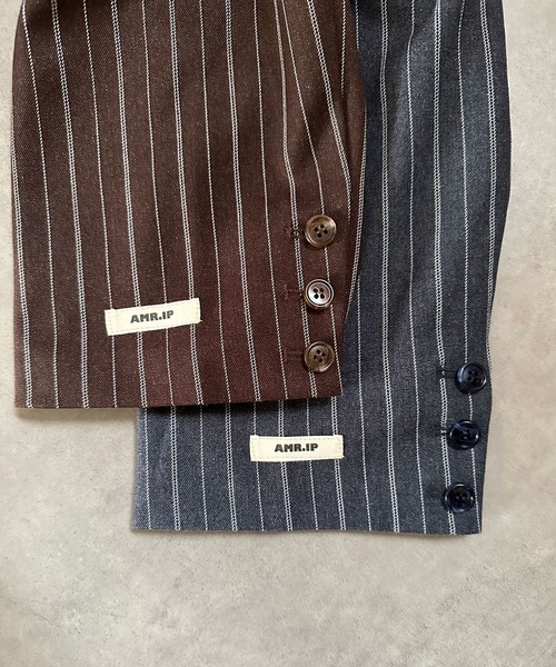 INTERPLAY（インタープレイ）の「【INTERPLAY x AYA】Stripe Loose Jacket（テーラードジャケット・レディース・ブラウン/ネイビー・FREE）」の12枚目の写真