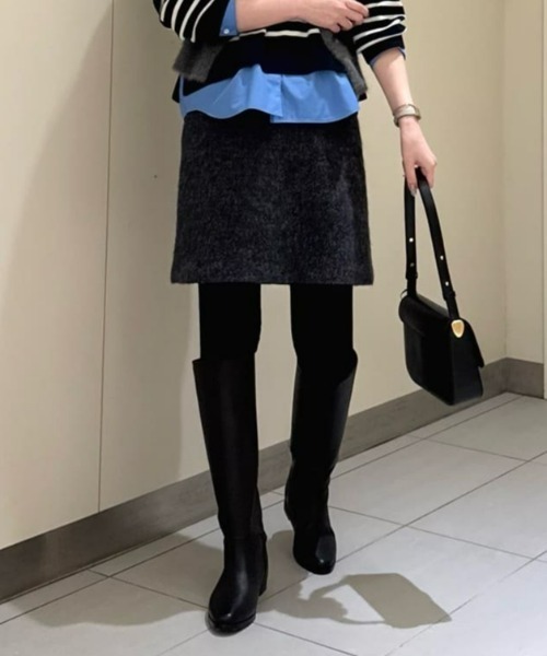 allureville アルアバイル モヘヤシャギーミニスカート セール】 モヘヤシャギーミニスカート （ミニ・ひざ丈スカート