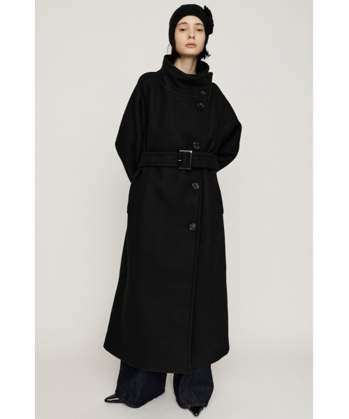 SLY（スライ）の「STAND NECK LONG COAT スタンドネック ロングコート 秋服 冬服（ステンカラーコート・レディース・ブラック/マルチ/杢グレー・1/2）」の5枚目の写真