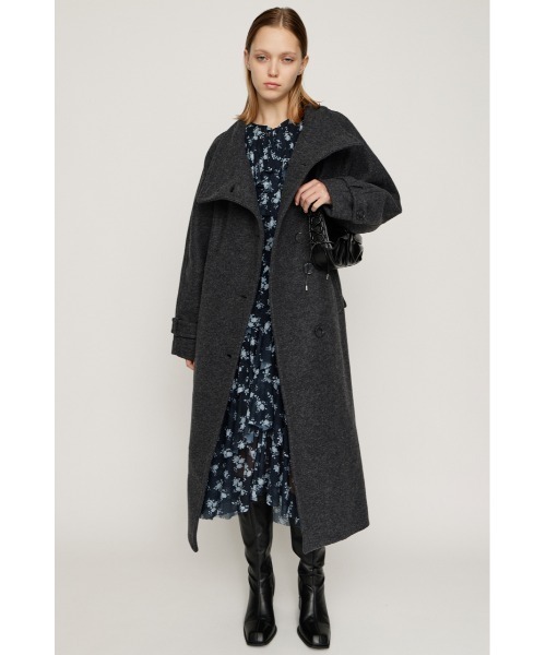 SLY（スライ）の「STAND NECK LONG COAT スタンドネック ロングコート 秋服 冬服（ステンカラーコート・レディース・ブラック/マルチ/杢グレー・1/2）」の16枚目の写真