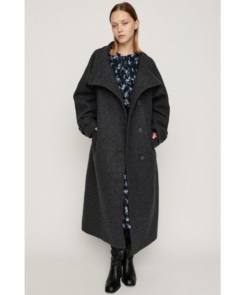 SLY（スライ）の「STAND NECK LONG COAT スタンドネック ロングコート 秋服 冬服（ステンカラーコート・レディース・ブラック/マルチ/杢グレー・1/2）」の19枚目の写真