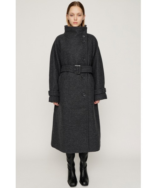 SLY（スライ）の「STAND NECK LONG COAT スタンドネック ロングコート 秋服 冬服（ステンカラーコート・レディース・ブラック/マルチ/杢グレー・1/2）」の20枚目の写真