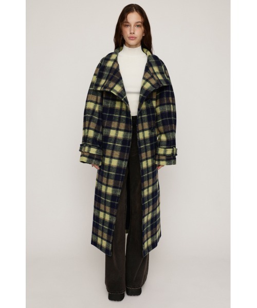 SLY（スライ）の「STAND NECK LONG COAT スタンドネック ロングコート 秋服 冬服（ステンカラーコート・レディース・ブラック/マルチ/杢グレー・1/2）」の6枚目の写真