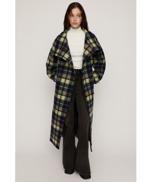 SLY（スライ）の「STAND NECK LONG COAT スタンドネック ロングコート 秋服 冬服（ステンカラーコート・レディース・ブラック/マルチ/杢グレー・1/2）」の7枚目の写真