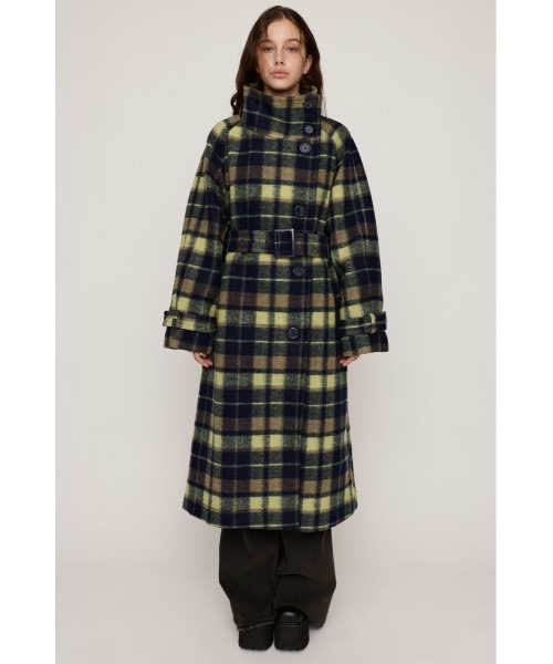 SLY（スライ）の「STAND NECK LONG COAT スタンドネック ロングコート 秋服 冬服（ステンカラーコート・レディース・ブラック/マルチ/杢グレー・1/2）」の10枚目の写真