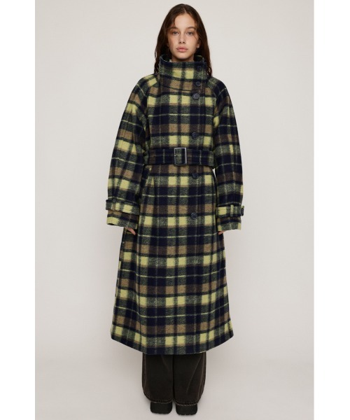 SLY（スライ）の「STAND NECK LONG COAT スタンドネック ロングコート 秋服 冬服（ステンカラーコート・レディース・ブラック/マルチ/杢グレー・1/2）」の11枚目の写真