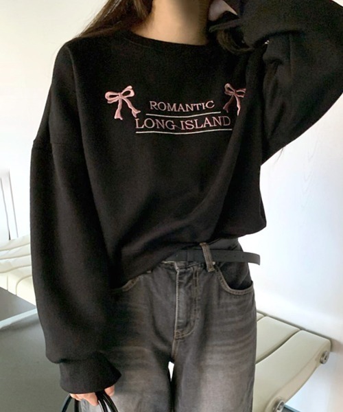 REMUR(レミュール)の「リボンロゴ刺繍スウェット(スウェット・レディース・グレー/アイボリー/ブラック・FREE)」の9枚目の写真