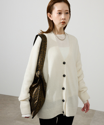 Vネックルーズニットカーディガン