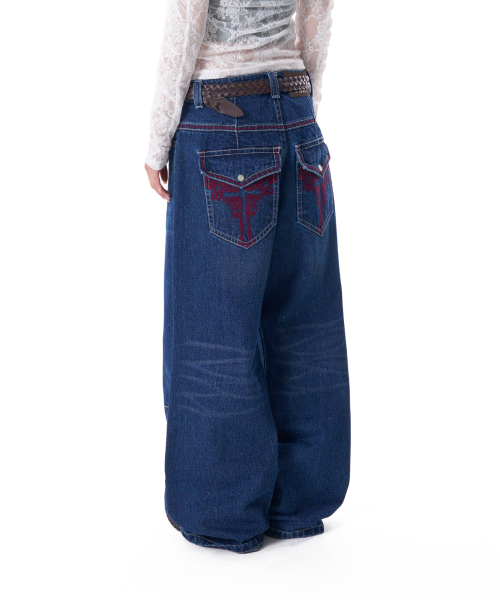 AAKAM(アーカム)の「CROS2 Washed Denim Pants (Blue)(デニムパンツ・レディース・その他・1/2)」の4枚目の写真
