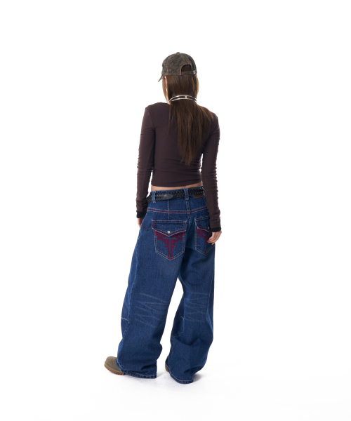 AAKAM(アーカム)の「CROS2 Washed Denim Pants (Blue)(デニムパンツ・レディース・その他・1/2)」の5枚目の写真