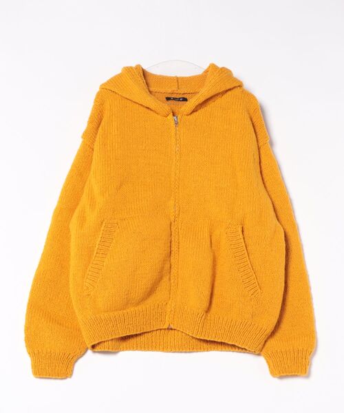 チャイハネ（チャイハネ）の「【チャイハネ】メルデフ手編みニットMEN'Sフードジャケット（その他アウター・メンズ・イエロー/ホワイト・FREE）」の4枚目の写真