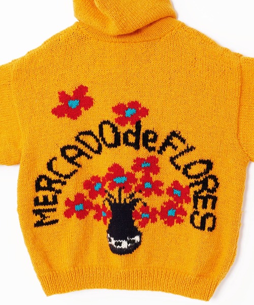 チャイハネ（チャイハネ）の「【チャイハネ】メルデフ手編みニットMEN'Sフードジャケット（その他アウター・メンズ・イエロー/ホワイト・FREE）」の9枚目の写真