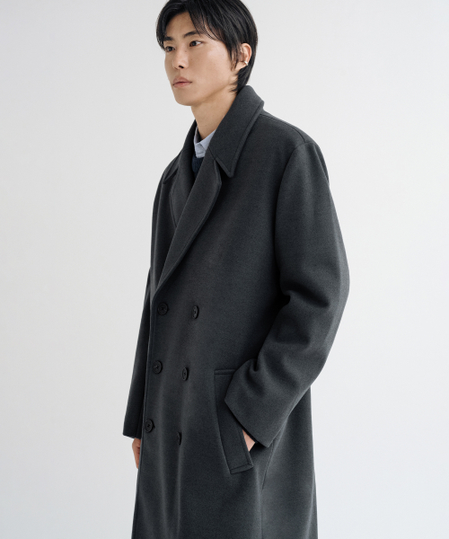LEMAIN SECOND（リメインセカンド）の「WOOL BLEND OVERFIT DOUBLE COAT [CHARCOAL]（チェスターコート・メンズ・その他・LARGE/X-LARGE/MEDIUM）」の2枚目の写真