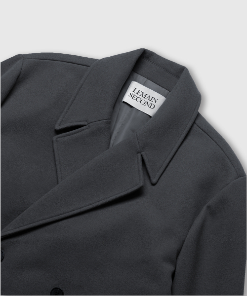 LEMAIN SECOND（リメインセカンド）の「WOOL BLEND OVERFIT DOUBLE COAT [CHARCOAL]（チェスターコート・メンズ・その他・LARGE/X-LARGE/MEDIUM）」の5枚目の写真