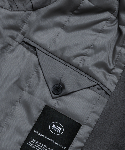 LEMAIN SECOND（リメインセカンド）の「WOOL BLEND OVERFIT DOUBLE COAT [CHARCOAL]（チェスターコート・メンズ・その他・LARGE/X-LARGE/MEDIUM）」の8枚目の写真