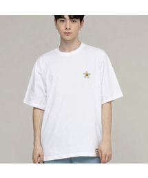[ユニセックス]フラワードット刺繍半袖Tシャツ_2カラー