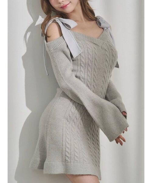 EATME（イートミー）の「リボンオフショルミニワンピース（ワンピース・レディース・ピンク/グレー/ブラック・FREE）」の9枚目の写真