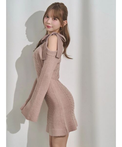 EATME（イートミー）の「リボンオフショルミニワンピース（ワンピース・レディース・ピンク/グレー/ブラック・FREE）」の10枚目の写真