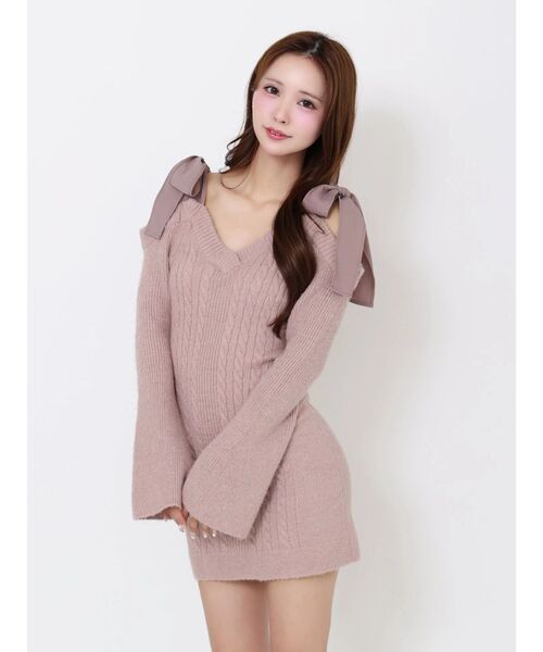 EATME（イートミー）の「リボンオフショルミニワンピース（ワンピース・レディース・ピンク/グレー/ブラック・FREE）」の15枚目の写真