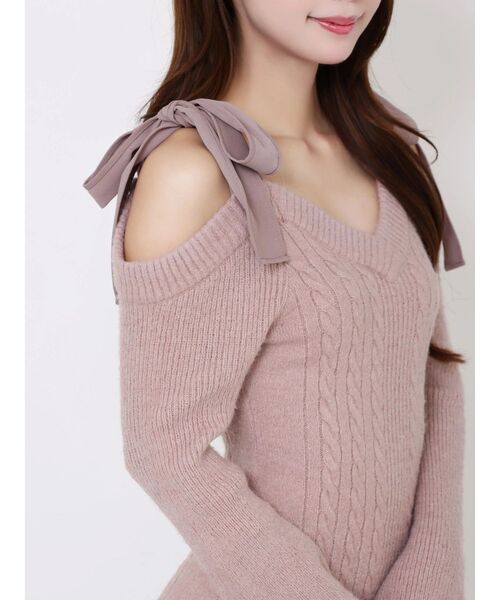 EATME（イートミー）の「リボンオフショルミニワンピース（ワンピース・レディース・ピンク/グレー/ブラック・FREE）」の16枚目の写真