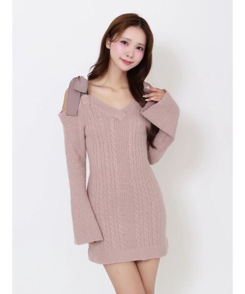 EATME（イートミー）の「リボンオフショルミニワンピース（ワンピース・レディース・ピンク/グレー/ブラック・FREE）」の19枚目の写真