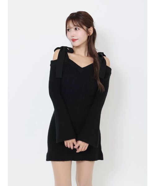 セール】リボンオフショルミニワンピース（ワンピース）｜EATME