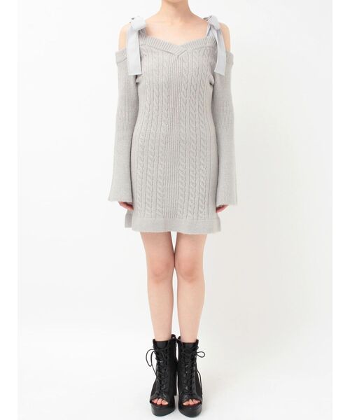 EATME（イートミー）の「リボンオフショルミニワンピース（ワンピース・レディース・ピンク/グレー/ブラック・FREE）」の5枚目の写真