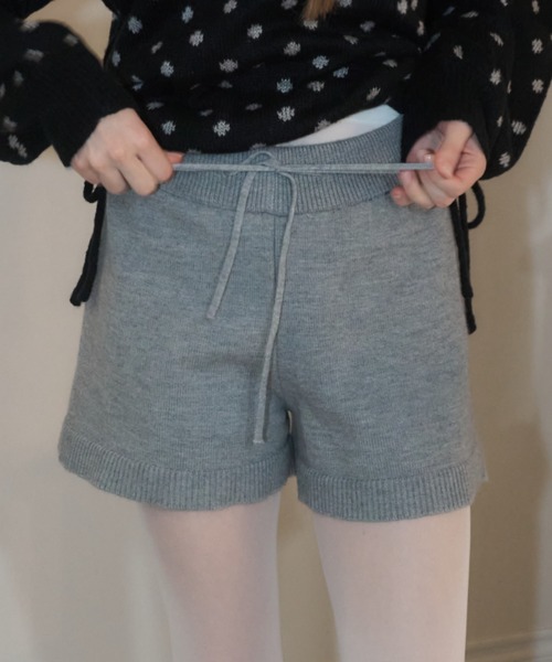 Birthday room（バースデイルーム）の「ニットショートパンツ/knit shorts pants（その他パンツ・レディース・グレー/アイボリー/ブラック・FREE）」の3枚目の写真