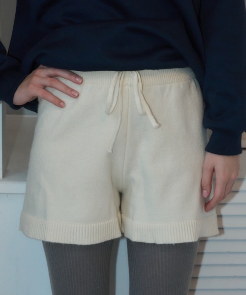Birthday room（バースデイルーム）の「ニットショートパンツ/knit shorts pants（その他パンツ・レディース・グレー/アイボリー/ブラック・FREE）」の4枚目の写真