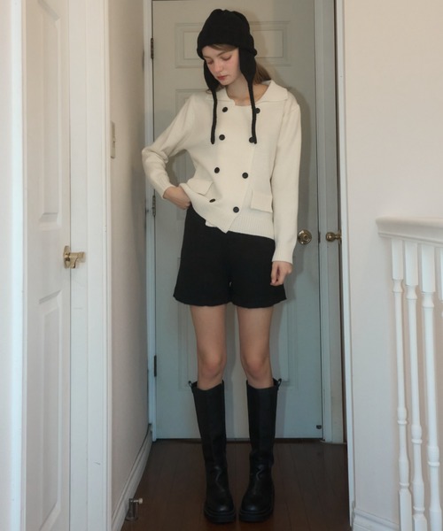 Birthday room（バースデイルーム）の「ニットショートパンツ/knit shorts pants（その他パンツ・レディース・グレー/アイボリー/ブラック・FREE）」の20枚目の写真