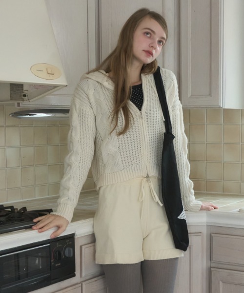 Birthday room（バースデイルーム）の「ニットショートパンツ/knit shorts pants（その他パンツ・レディース・グレー/アイボリー/ブラック・FREE）」の11枚目の写真