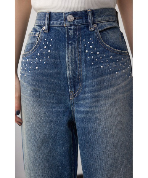 AZUL by moussy(アズールバイマウジー)の「AZUL DENIM スタッズワイドデニム(デニムパンツ・レディース・ブラック/ブルー・SMALL/MEDIUM)」の8枚目の写真