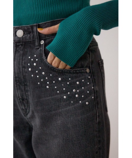 AZUL by moussy(アズールバイマウジー)の「AZUL DENIM スタッズワイドデニム(デニムパンツ・レディース・ブラック/ブルー・SMALL/MEDIUM)」の20枚目の写真