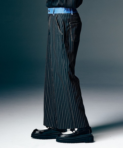 glamb（グラム）の「Denim Combination Slacks / デニムコンビネーションスラックス（スラックス・メンズ・ブラック/グレー・S/M/L）」の7枚目の写真