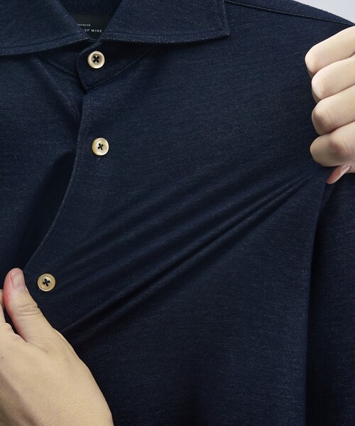 ABAHOUSE（アバハウス）の「【ON/OFF兼用】ドレスニット ネルツイル＆チェック ワイドカラーシャツ / FLEX SHIRTS（ビジネスシャツ・メンズ・ホワイト/ライトグレー/インディゴブルー/ダークベージュ・44/46/48/50）」の17枚目の写真