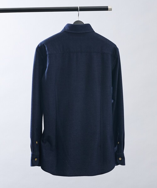ABAHOUSE（アバハウス）の「【ON/OFF兼用】ドレスニット ネルツイル＆チェック ワイドカラーシャツ / FLEX SHIRTS（ビジネスシャツ・メンズ・ホワイト/ライトグレー/インディゴブルー/ダークベージュ・44/46/48/50）」の19枚目の写真
