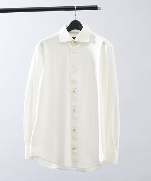 ABAHOUSE（アバハウス）の「【ON/OFF兼用】ドレスニット ネルツイル＆チェック ワイドカラーシャツ / FLEX SHIRTS（ビジネスシャツ・メンズ・ホワイト/ライトグレー/インディゴブルー/ダークベージュ・44/46/48/50）」の21枚目の写真