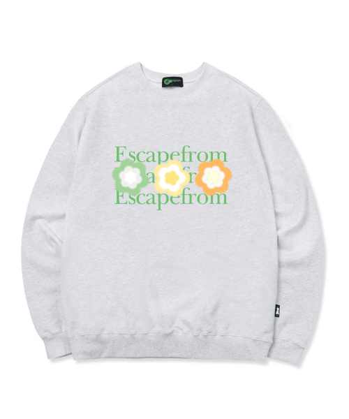 ESCAPEFROM（エスケープフロム）の「グリーンロゴスリーフラワープリントスウェットホワイトメランジ（スウェット・レディース・その他・LARGE/MEDIUM）」の2枚目の写真