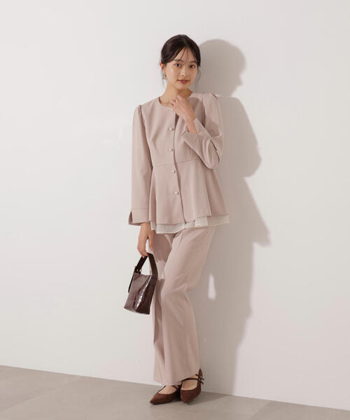 PROPORTION BODY DRESSING(プロポーションボディドレッシング)の「<セットアップ対応>美フレアパンツ / 1216130001(その他パンツ・レディース・ベージュ/ブラック・MEDIUM/P/S/SMALL)」の7枚目の写真