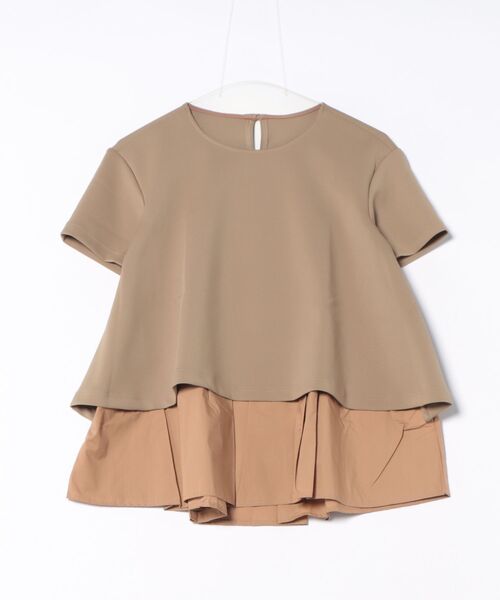 DESIGNWORKS(デザインワークス)の「【セットアップ対応】後ろタフタペプラムプルオーバー(シャツ/ブラウス・レディース・ブラック/ベージュ・フリー)」の7枚目の写真