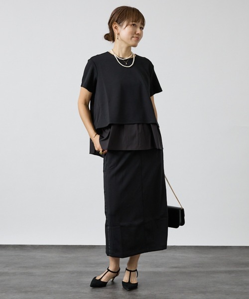 DESIGNWORKS(デザインワークス)の「【セットアップ対応】後ろタフタペプラムプルオーバー(シャツ/ブラウス・レディース・ブラック/ベージュ・フリー)」の5枚目の写真