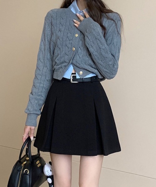 FREE STYLISTS(フリー スタイリスト)の「YUGA_YGMC Wide pleated mini skirt(スカート・レディース・ブラウン/グレー/ブラック・S/M/L/XL)」の8枚目の写真