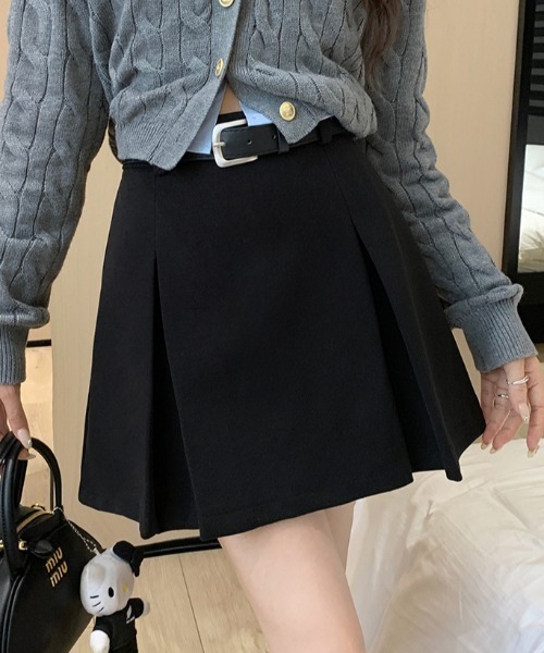 FREE STYLISTS(フリー スタイリスト)の「YUGA_YGMC Wide pleated mini skirt(スカート・レディース・ブラウン/グレー/ブラック・S/M/L/XL)」の5枚目の写真