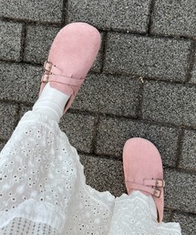 Vipoa | Belted suede clog shoes(スリッポン)