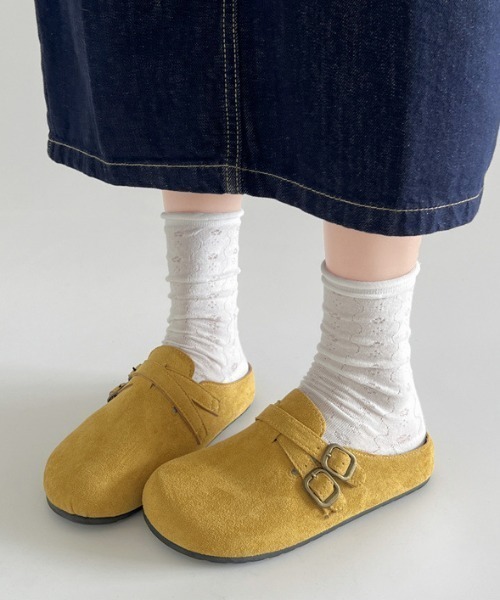 Vipoa（ヴィポア）の「Belted suede clog shoes（スリッポン・レディース・ベージュ/イエロー系その他/ピンク・LARGE/MEDIUM/SMALL）」の13枚目の写真