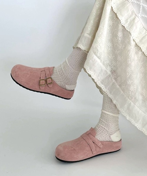 Vipoa（ヴィポア）の「Belted suede clog shoes（スリッポン・レディース・ベージュ/イエロー系その他/ピンク・LARGE/MEDIUM/SMALL）」の9枚目の写真