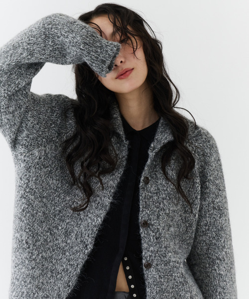 セール】Mellow Yarn Stand Cardigan / メロウヤーンスタンド