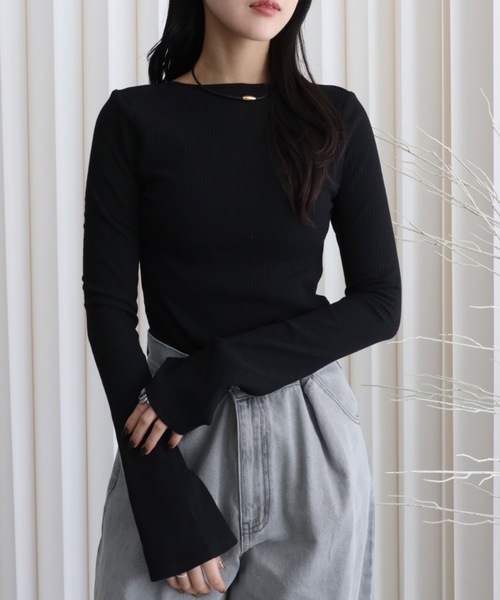 YENNA（イェンナ）の「パット付リブフレアカットソー（Tシャツ/カットソー・レディース・ベージュ/アイボリー/ブラック/グレー・FREE）」の18枚目の写真