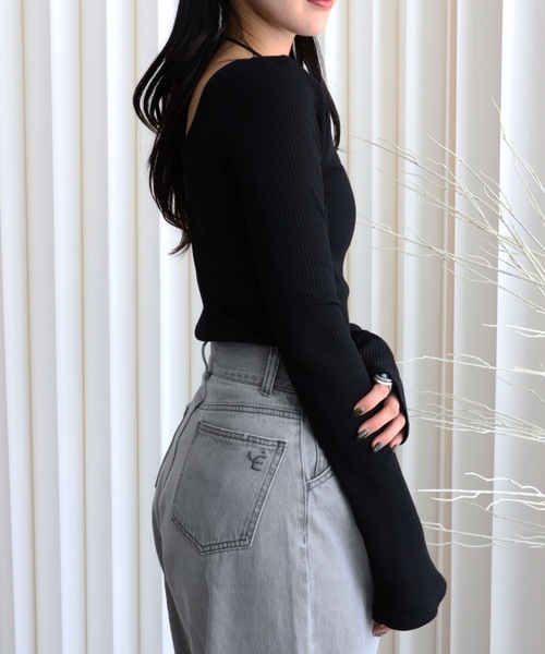 YENNA（イェンナ）の「パット付リブフレアカットソー（Tシャツ/カットソー・レディース・ベージュ/アイボリー/ブラック/グレー・FREE）」の19枚目の写真