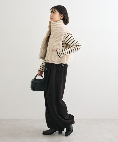 Green　Parks（グリーンパークス）の「・swing by ワイドコールベスト（ベスト・レディース・チャコールグレー/オフホワイト/ライトベージュ・FREE）」の8枚目の写真